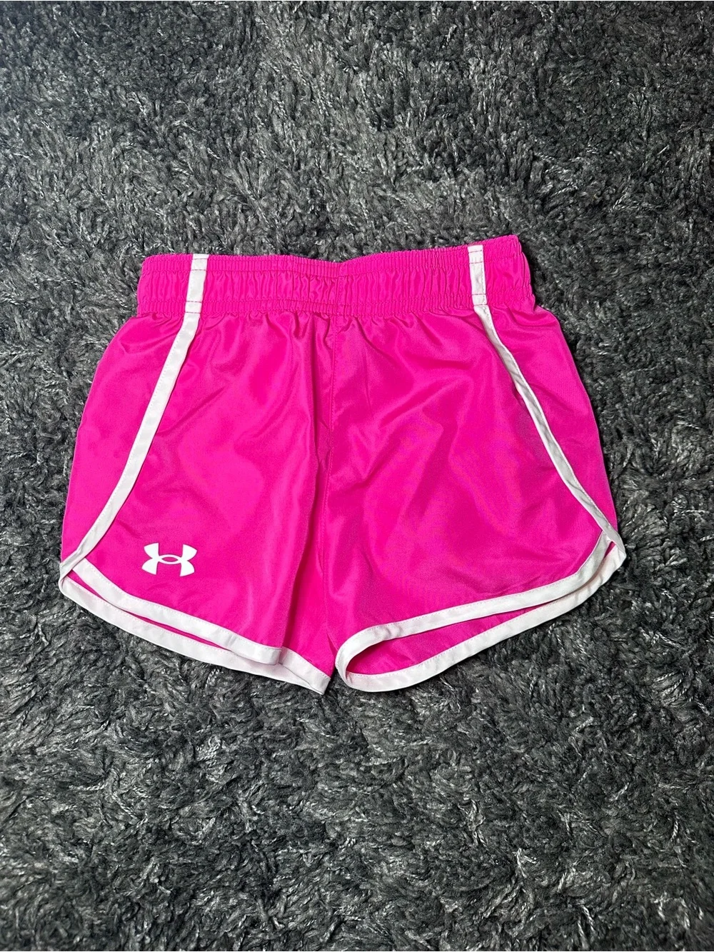 Under Armour Pink Heart Logo Tee with Hot Pink Athletic Shorts